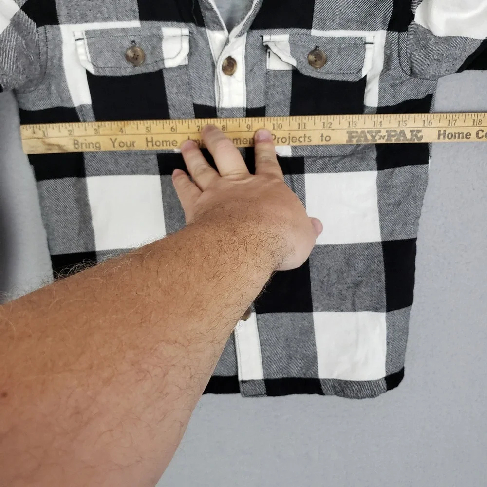 GAP Kids Size M Buffalo Check Button Up Shirt Black White‎ Fall Plaid Lumberjack